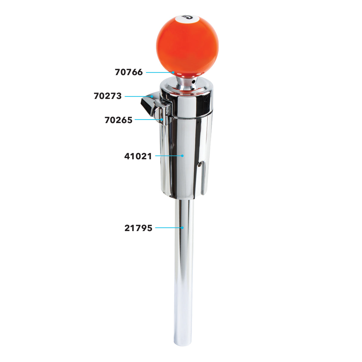 Number 5 Pool Ball Gearshift Knob For 13/15/18 Speed Eaton Style Shifters