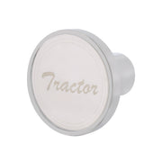 Aluminum Screw-On Air Valve Knob With Stainless Tractor Plaque - Chrome