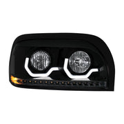Blackout Headlight With LED Turn Signal & Light Bar For 1996-2010 Freightliner Century - Passenger