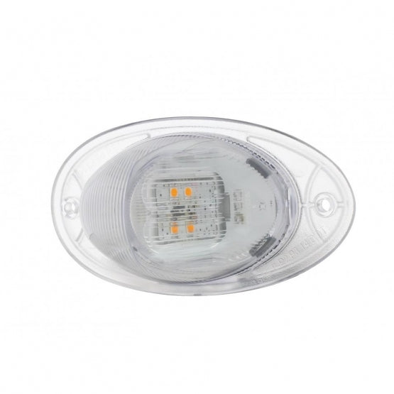 7 LED Turn Signal Light For 2008-2017 Freightliner Cascadia - Dome Lens, Amber LED/Clear Lens
