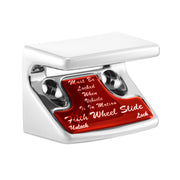 Chrome Plastic Fifth Wheel Switch Guard With Glossy Sticker For 1990-2010 Freightliner Classic- Red Sticker