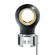Thread-On Matte Black Charlotte Style Gearshift Knob With LED 13/15/18 Speed Adapter-Amber LED