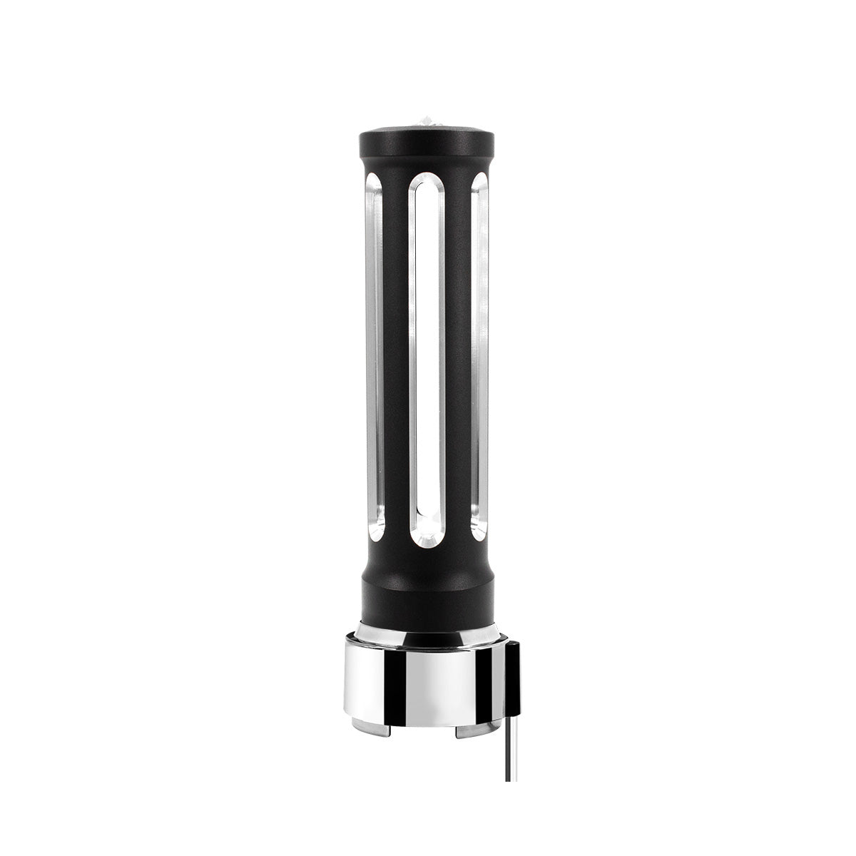 Thread-On Matte Black Sonoma Style Gearshift Knob With LED 9/10 Speed Adapter-Clear Crystal/White LED
