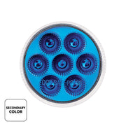 7 LED 2" Round Double Fury Light (Clearance/Marker) - Amber & Blue LED/Clear Lens