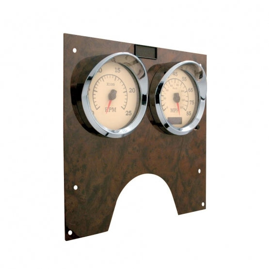 Chrome Plastic Speed/Tachometer Gauge Bezel With Visor For 2000-2007 International 9900IX/9900I/9400I/9200I
