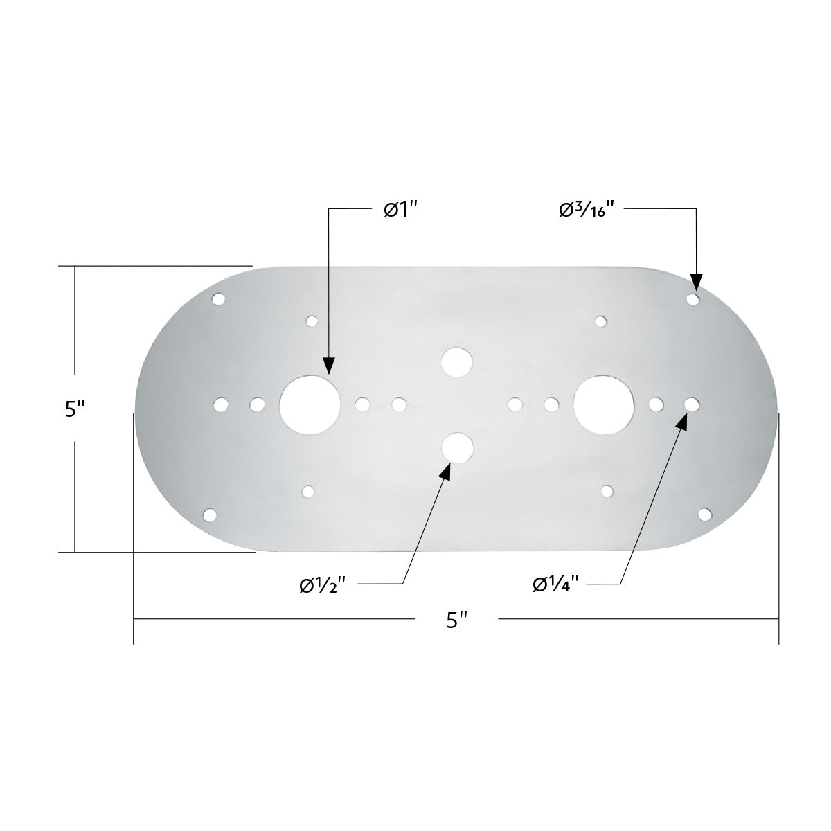 304 Stainless Steel Above Door Dome Light Plate For Kenworth & Peterbilt Trucks