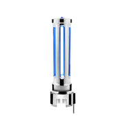 Thread-On Chrome Sonoma Style Gearshift Knob With LED 13/15/18 Speed Adapter-Blue Crystal/Blue LED