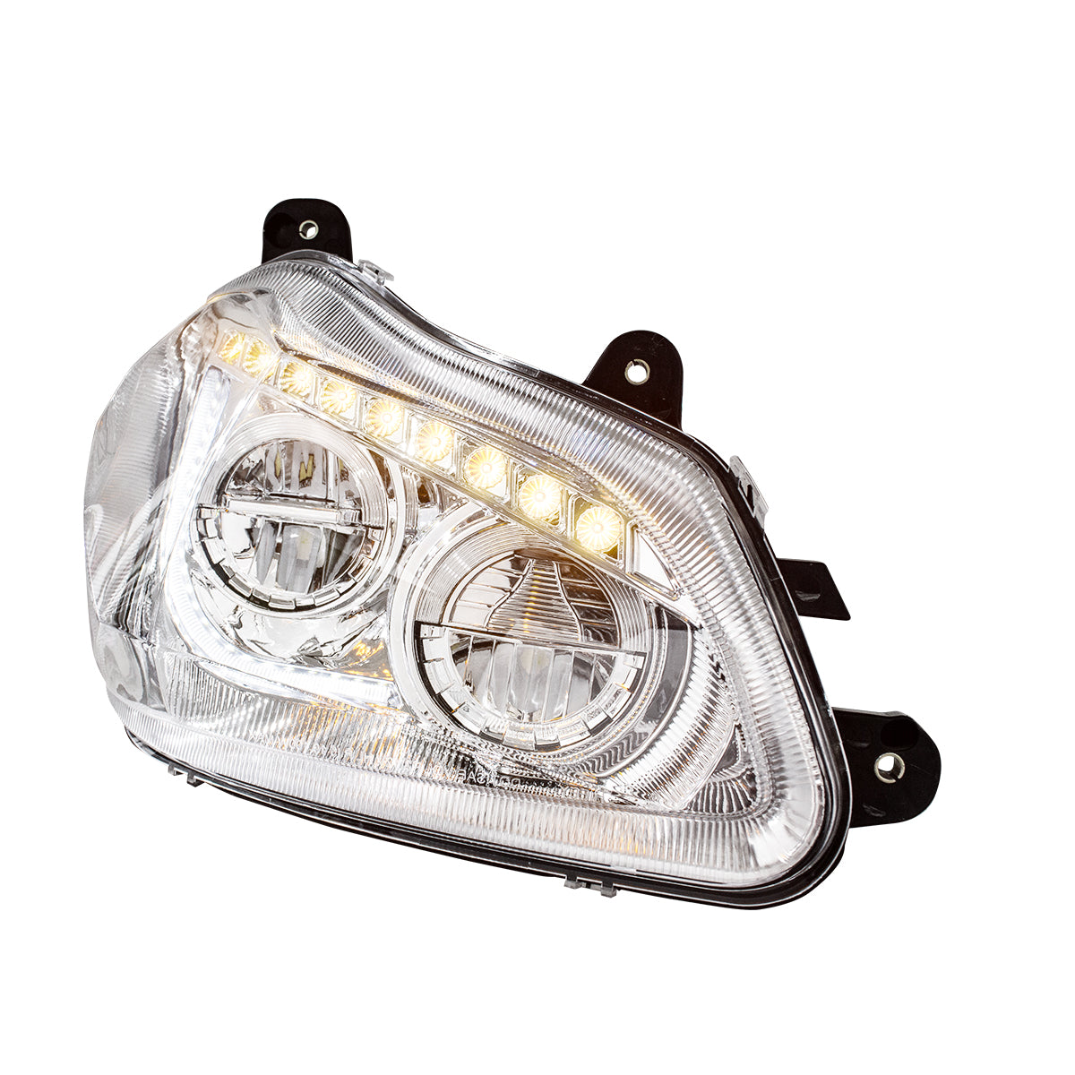 High Power 45 LED Chrome Headlight With Sequential Turn Signal For 2013-2021 Kenworth T680-Passenger