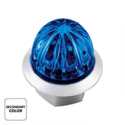 4 LED 1-1/8" Watermelon Double Fury Light With Clear Lens (Clearance/Marker) - Red & Blue LED