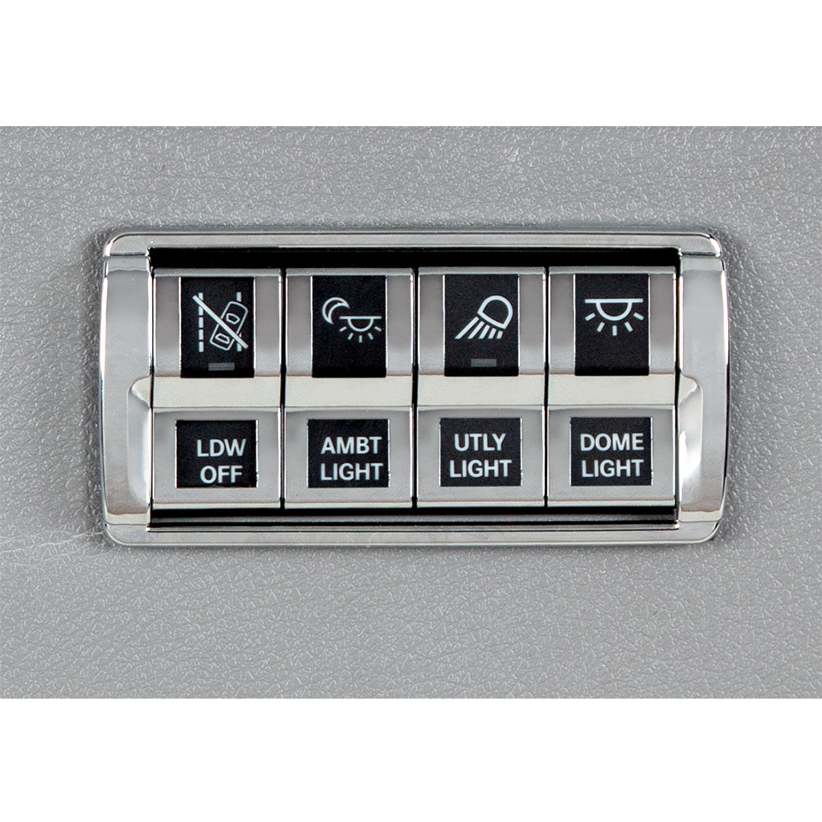 Chrome 4-Switch Dash Panel Trim For 2018-2025 Freightliner Cascadia