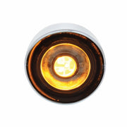 SS Front Air Cleaner Bracket With 22X 3 Amber LED 3/4" Mini Lights & Visors For Peterbilt-Clear Lens