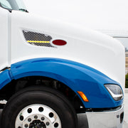 Chrome Air Intake Grille With LED GloLight For 2012-2021 Peterbilt 579 (Passenger) - Amber LED/Clear Lens