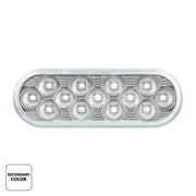 13 LED 6" Oval Double Fury Light (Stop & Turn)-Red & White LED/Clear Lens
