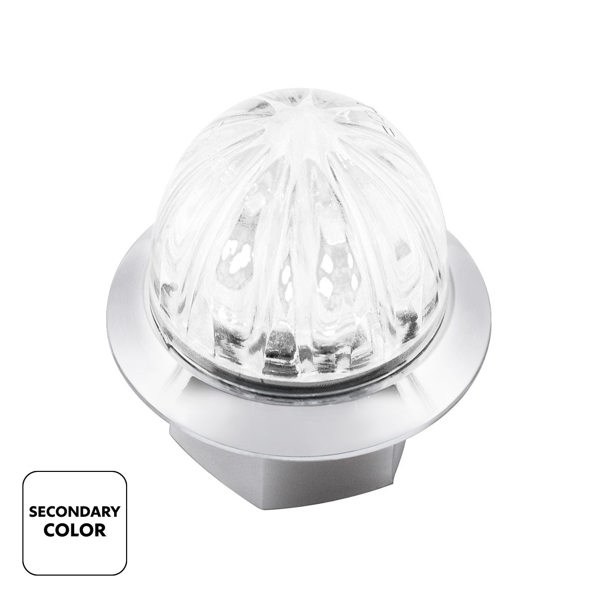 4 LED 1-1/8" Watermelon Double Fury Light With Clear Lens (Clearance/Marker) - Amber & White LED