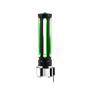 Thread-On Matte Black Sonoma Style Gearshift Knob With LED 9/10 Speed Adapter-Dark Green Crystal/Green LED