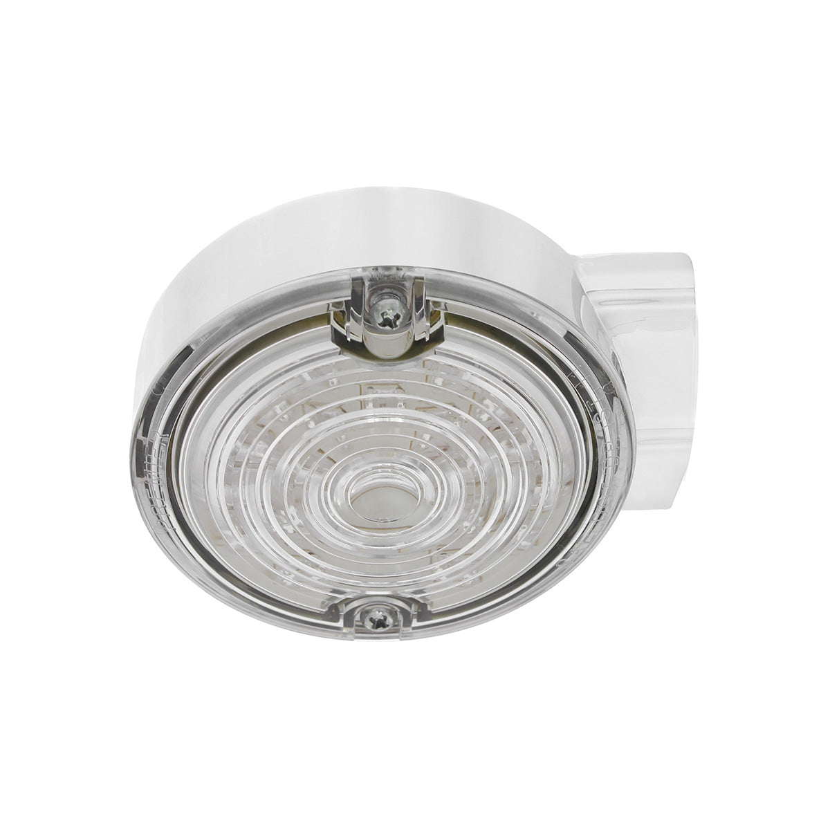 21 LED 3-1/4" Dual Function Signal Light For Harley Motorcycle With Housing - Amber LED/Clear Lens
