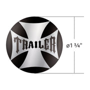 "Trailer" Maltese Cross Air Valve Knob Candy Color Sticker Only- Glossy Black