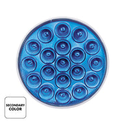 19 LED 4" Round Double Fury Light (Turn Signal) - Amber & Blue LED/Clear Lens