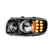 High Power LED Blackout Headlight With 8 LED Turn & 4 LED Position Light For 2008-2024 Peterbilt 389-Driver