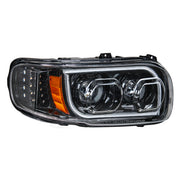 High Power LED "Blackout" Headlight With 16 LED Turn & 57 LED Bar For 2008-2024 Peterbilt 389- Passenger