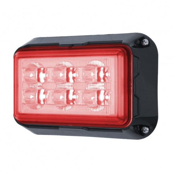 6 High Power LED Rectangular Warning Light - Red LED (Bulk)