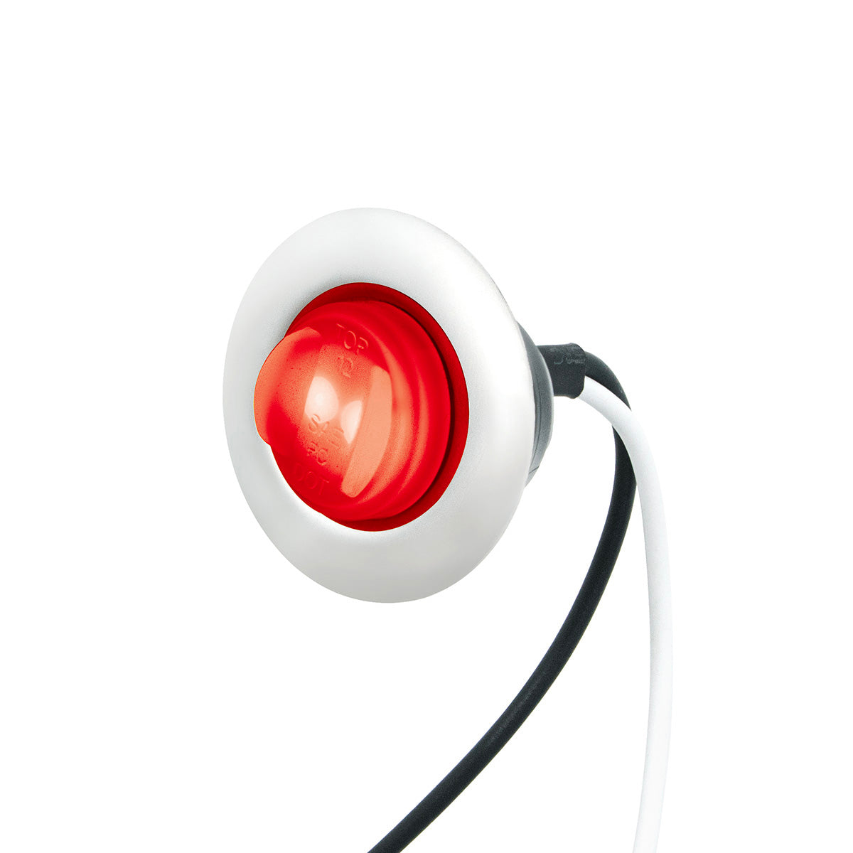 GloLight 2 LED 3/4" Mini Light (Clearance/Marker) With Stainless Steel Trim-Red LED/Clear Lens