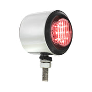 SS 2" Double Face Light With 9 LED 2" Lights & Grommets - Amber & Red LED/Clear Lens