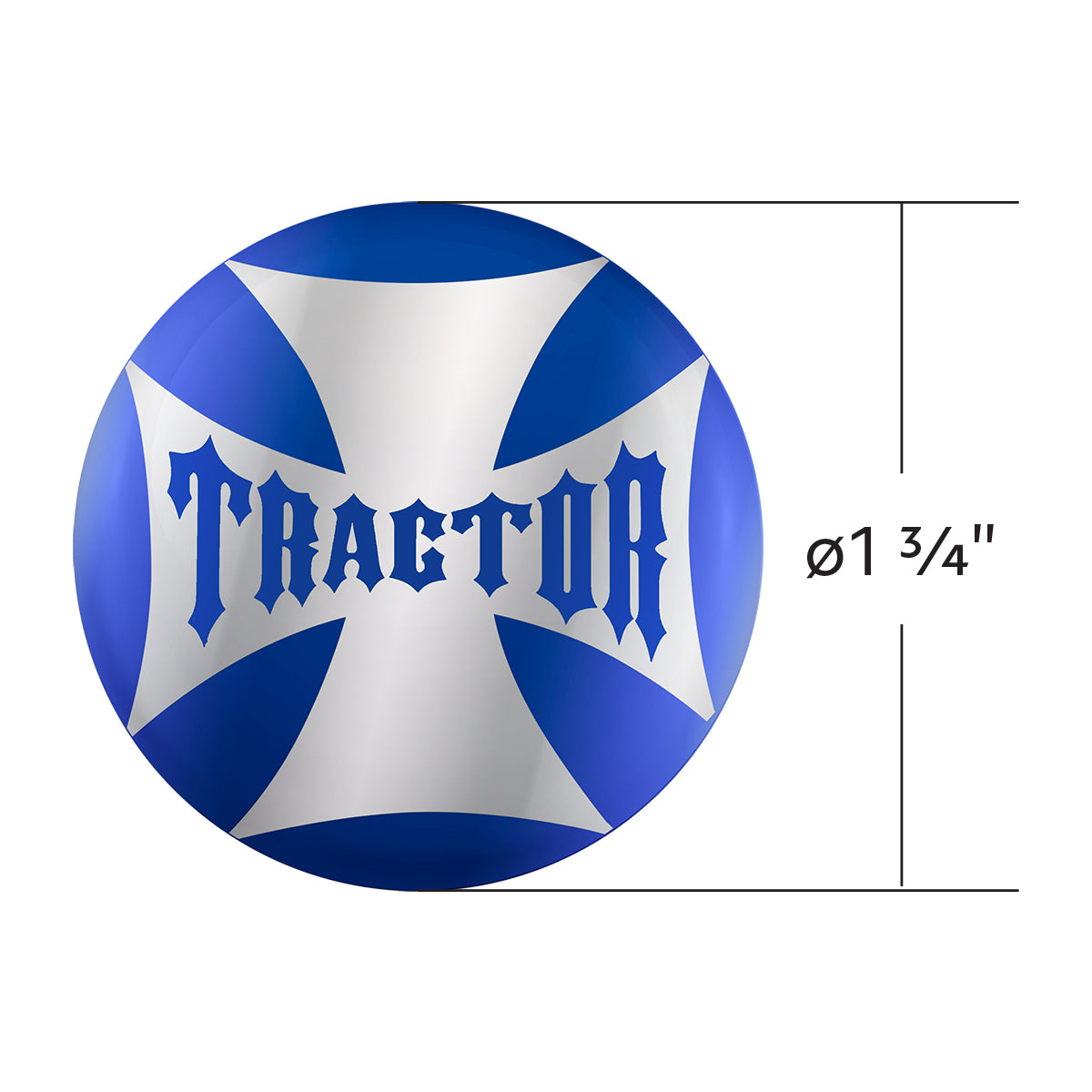 "Tractor" Maltese Cross Air Valve Knob Candy Color Sticker -Indigo Blue