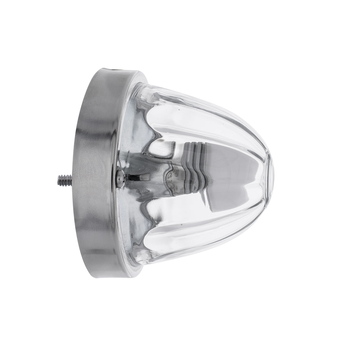 Dual Function Glass Watermelon Flush Mount Kit With LED Bulb - Amber LED/Clear Lens