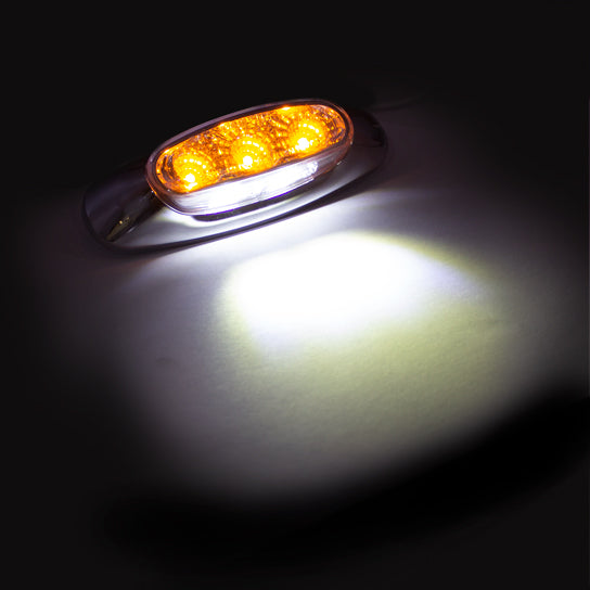 5 LED Reflector Light (Auxiliary/Utility) With Side Ditch Light - Amber LED/Clear Lens (Bulk)