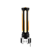 Thread-On Matte Black Sonoma Style Gearshift Knob With LED 13/15/18 Speed Adapter-Amber Crystal/Amber LED