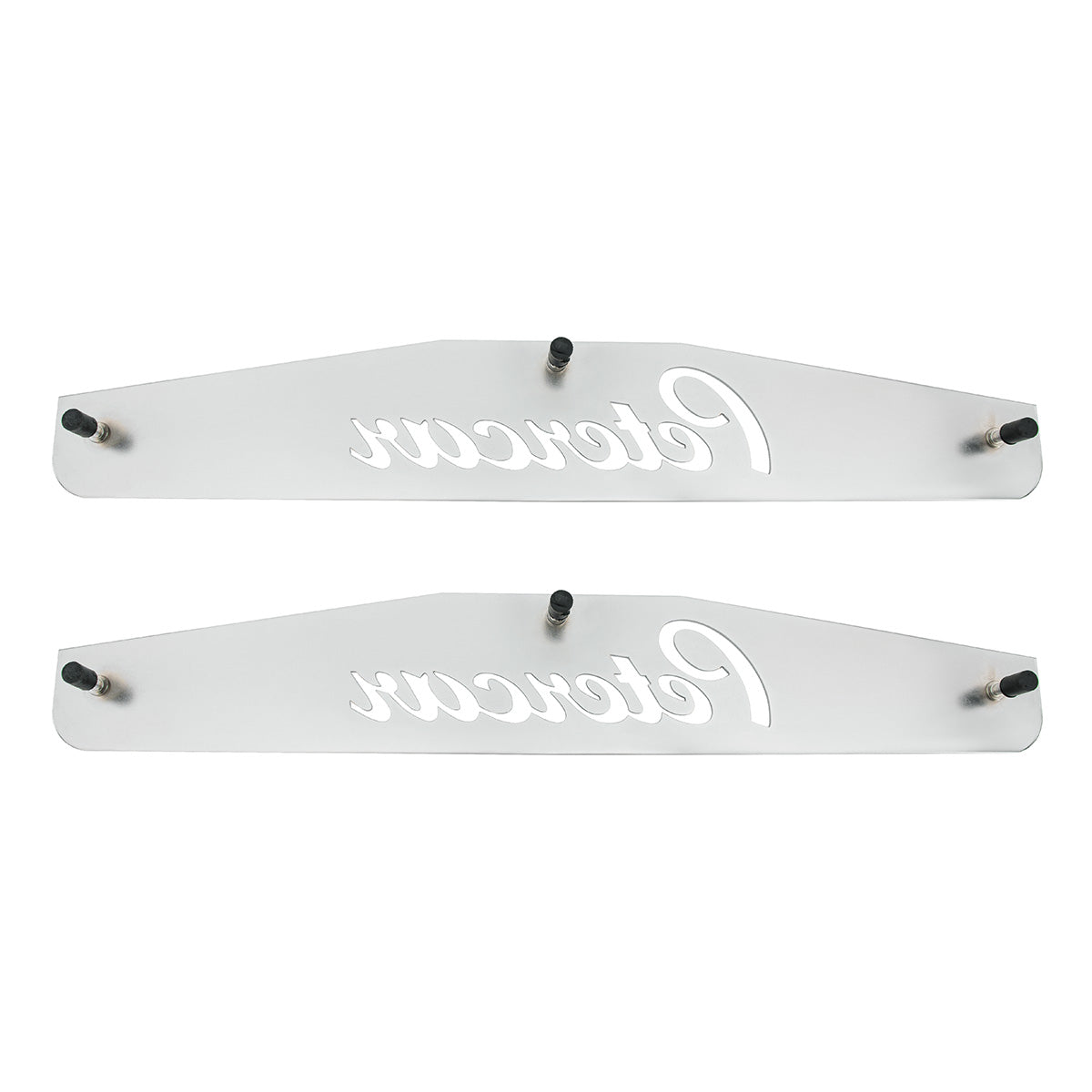 4" X 24" Chrome Petercar Bottom Mud Flap Plate - Welded Stud (Card of 2)