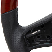 18" YourGrip Leather And Wood Steering Wheel For 2012-2021 Peterbilt 579 & 2013-2021 Kenworth T680