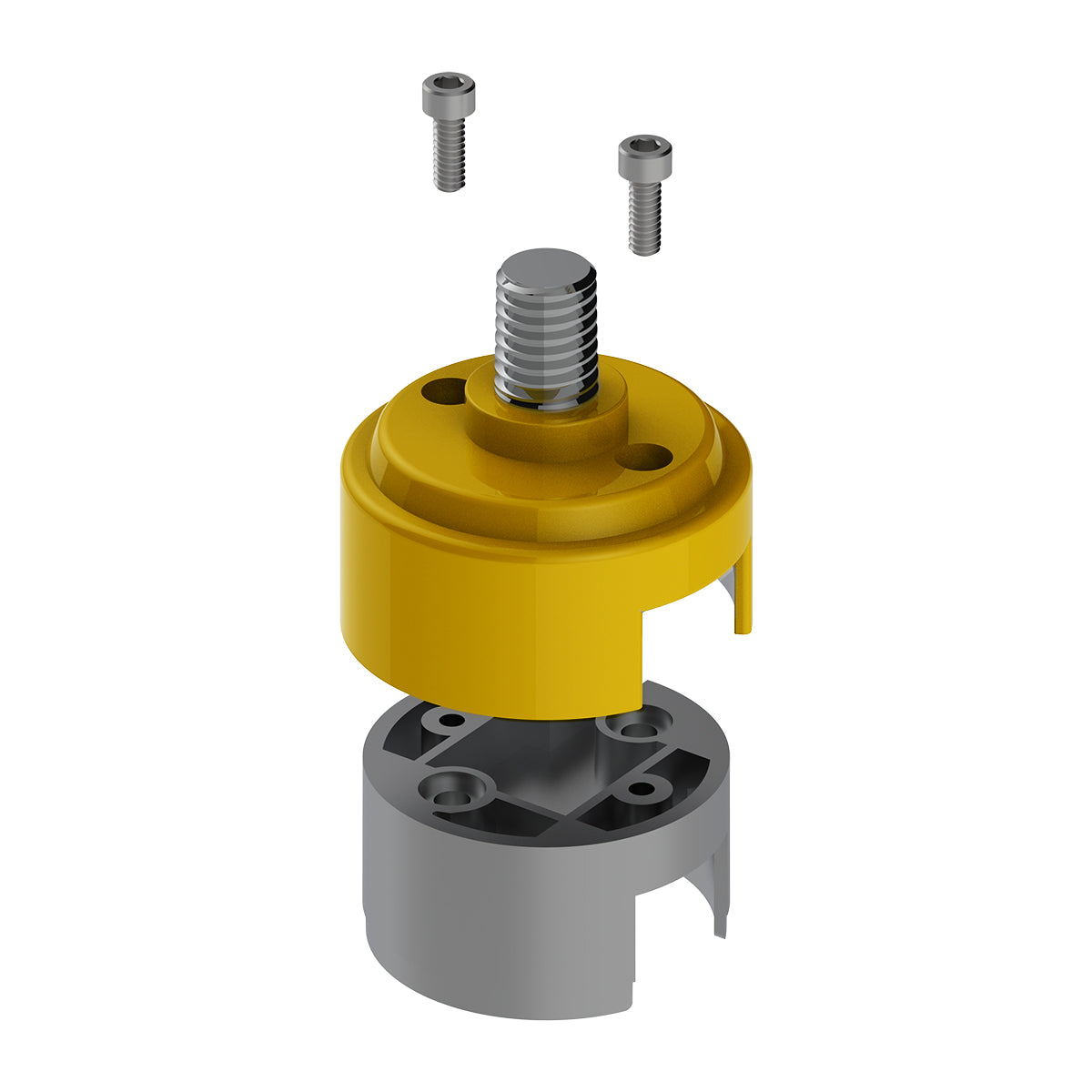 1/2"-13 Thread-On Shift Knob Mounting Adapter For Eaton Fuller Style 13/15/18 Shifter - Electric Yellow (Bulk)