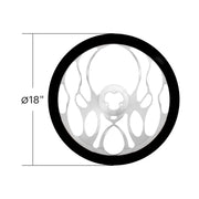 18" Chrome Aluminum "Blaze" Style Steering Wheel With Black Leather Rim