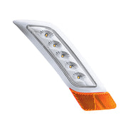 Double Fury 5 LED Fender Turn Signal Light For 2012-2021 Peterbilt 579-Amber & White LED,Passenger