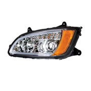 Chrome Projection Headlight With LED Turn Signal & Position Light For 2008-2017 Kenworth T660 - Driver