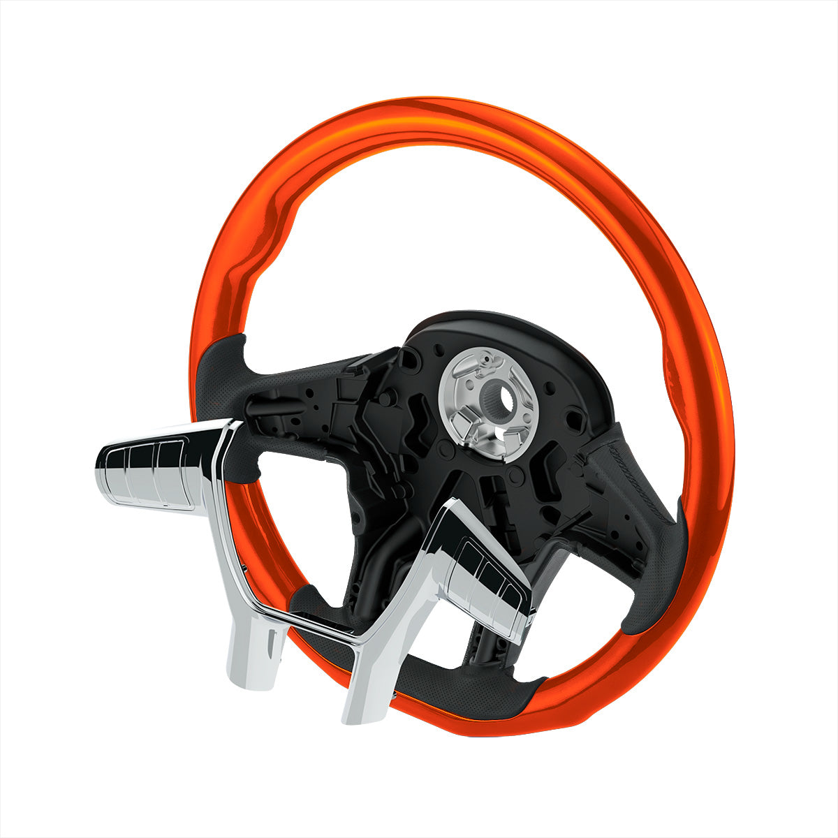 18" YourGrip Wood Candy Color Steering Wheel For 2012-2021 PB 579 & 2013-2021 KW T680-Cadmium Orange