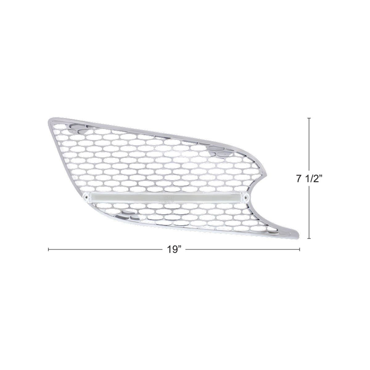 Chrome Air Intake Grille With LED GloLight For 2012-2021 Peterbilt 579 (Passenger) - Amber LED/Clear Lens