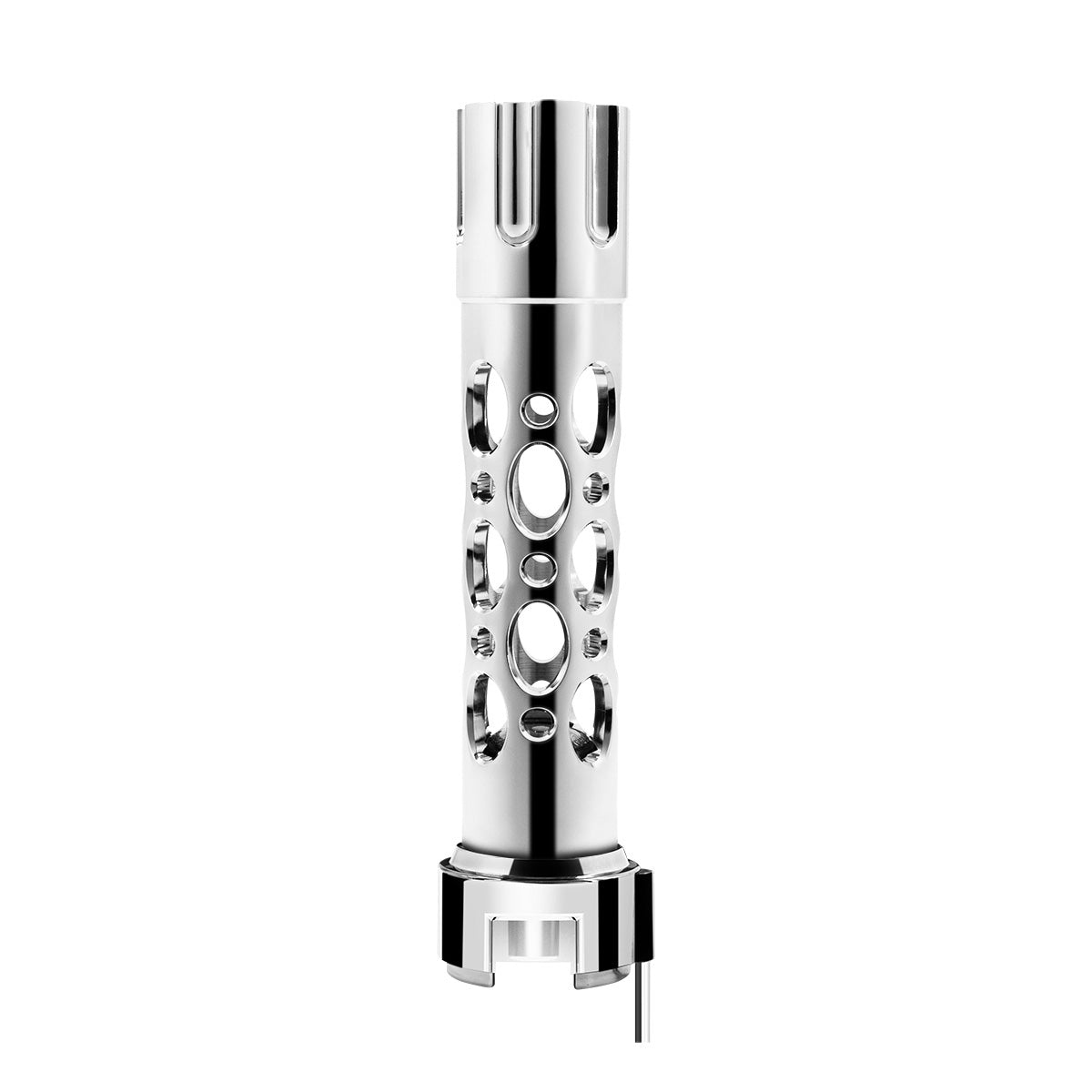 Austin Style Gun Cylinder Gearshift Knob With LED 13/15/18 Speed Adapter - Chrome/Amber LED