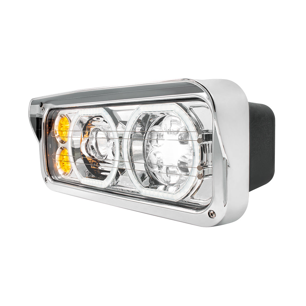 Chrome High Power Heated 10 LED Headlight With LED Turn & DRL-Passenger
