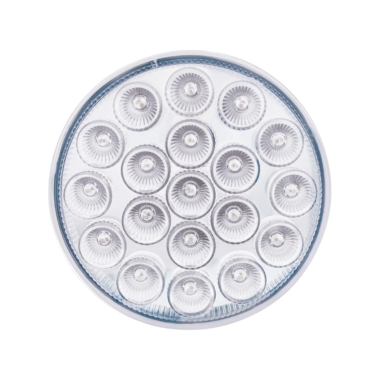 19 LED 4" Round Double Fury Light (Turn Signal) - Amber & Blue LED/Clear Lens