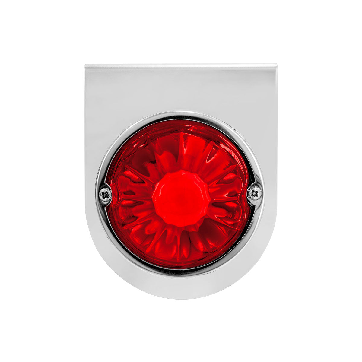 Dual Function Glass Watermelon Light With Stainless Steel Light Bracket Kit With LED Bulb-Red LED/Red Lens
