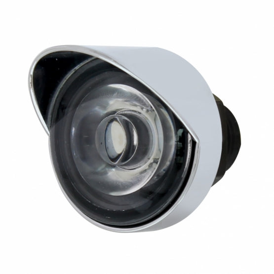 SS Front Air Cleaner Bracket With 22X 3 Amber LED 3/4" Mini Lights & Visors For Peterbilt-Clear Lens