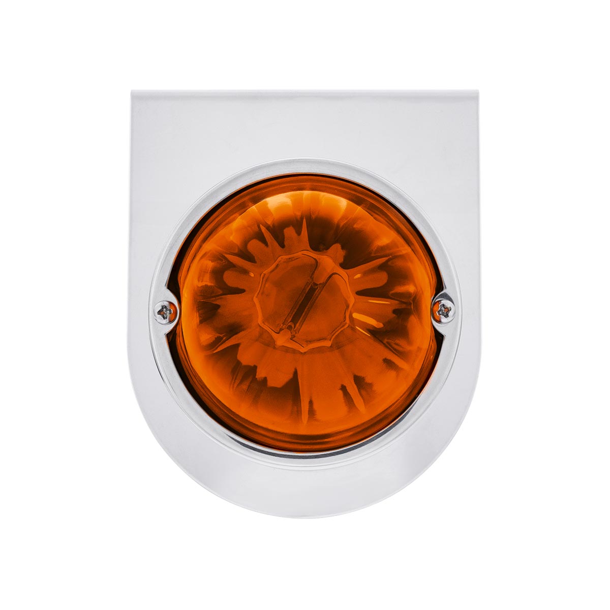 UltraBurst Glass Watermelon Light With Stainless Steel Light Bracket Kit-Amber LED/Dark Amber Lens