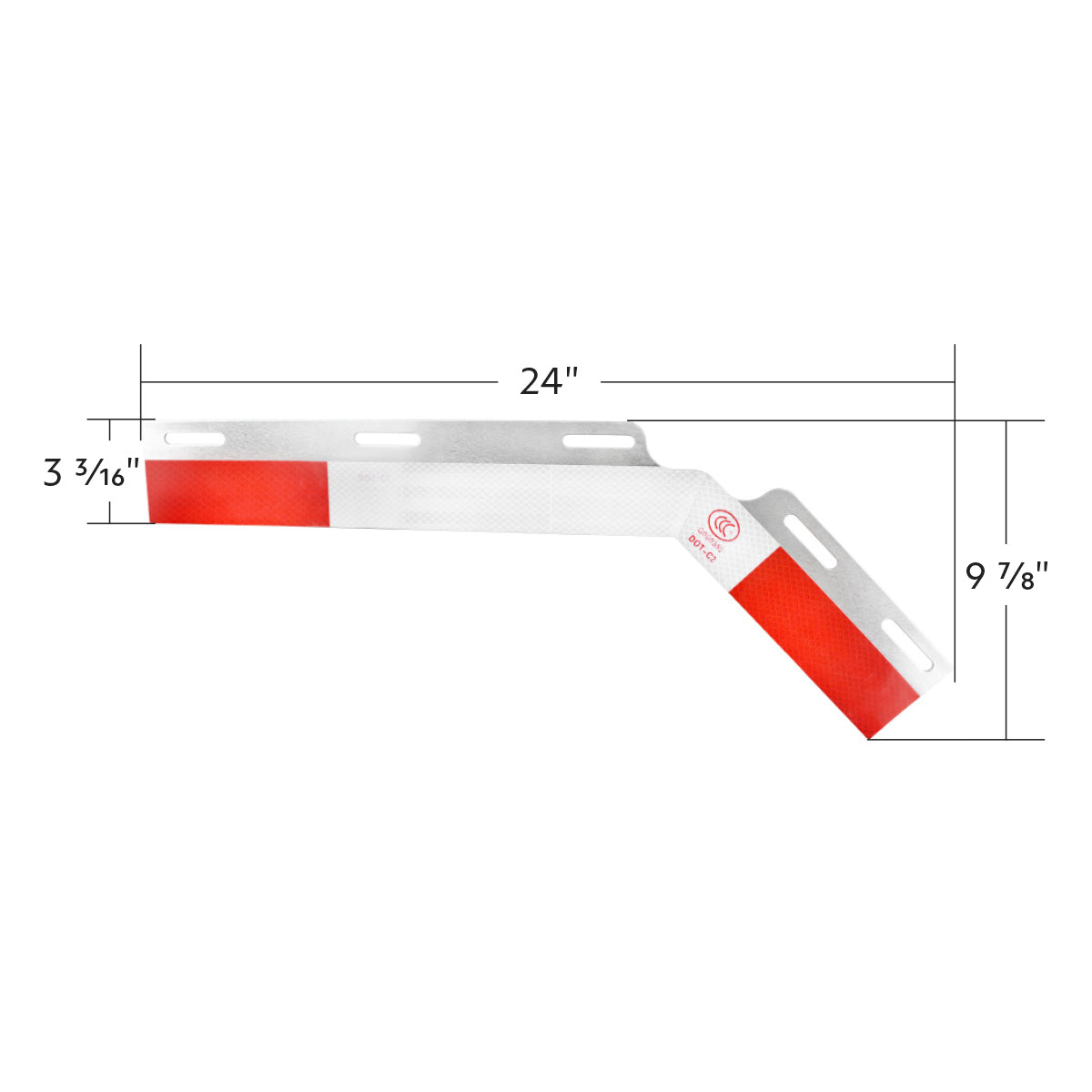 Aluminum 45 Degree Angled Conspicuity Reflector Top Flap Plate (Pair)