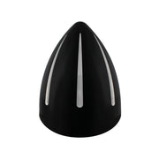Black "Billet" Style Groove Headlight With Visor 9007 Bulb With Amber LED Halo Rim
