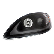 Black Projection Headlight With LED Turn Signal & Light Bar For 2006-2017 International Prostar - Driver