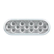 13 LED 6" Oval Double Fury Light (Turn Signal)-Amber & Green LED/Clear Lens