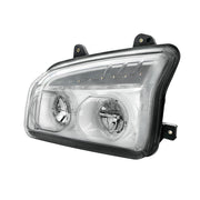 High Power LED Chrome Headlight With LED Turn Signal & Light Bar For 2015-2025 Kenworth T880-Driver